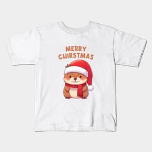 Merry Christmas Funny Marmot Kids T-Shirt